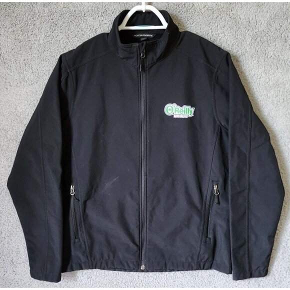 O’Reilly Auto Parts Black Employee Zip Up Softshell Jacket Size Medium Polyester
